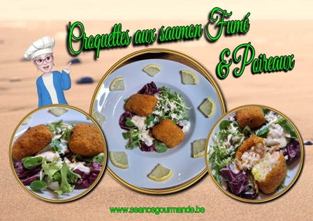 Croquette au saumon fumé et poireaux