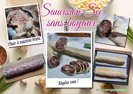 Saucisson sec pur porc sans boyau